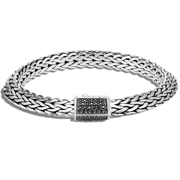 John Hardy Other - Tiga Classic Chain 8MM Bracelet in silver with black sapphire diamonds